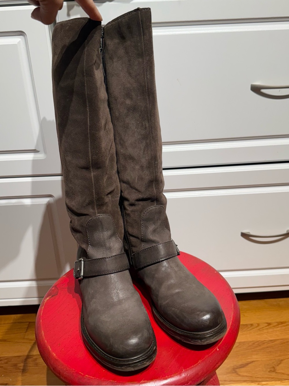 Miz Mooz Women’s Suede & Leather Tall Lace-up Boots Size 39 Gorgeous!!